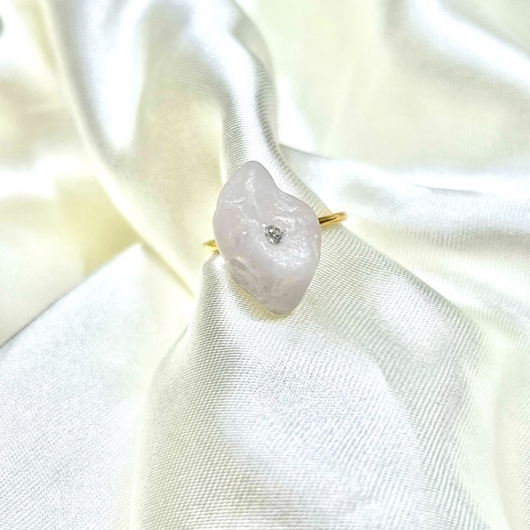 18k Quartz CZ Diamond Ring - Picture 1 of 1